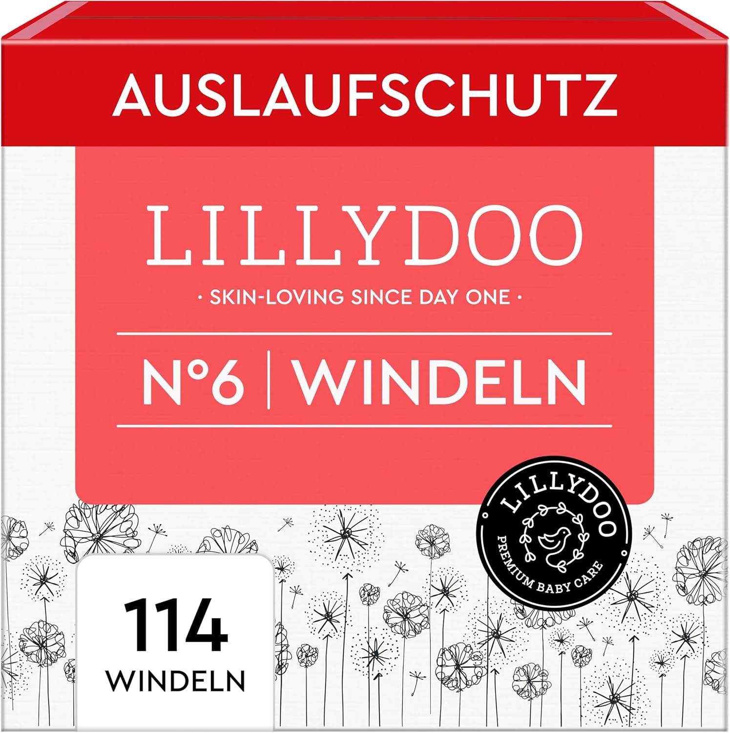 LILLYDOO Pieluszki dziecięce Przyjazne dla skóry - rozmiar 3 (6-10 kg), 29 sztuk, niezawodna ochrona przed wyciekami, miękkie, bezzapachowe i bez balsamu dla skóry wrażliwej, testowane dermatologicznie