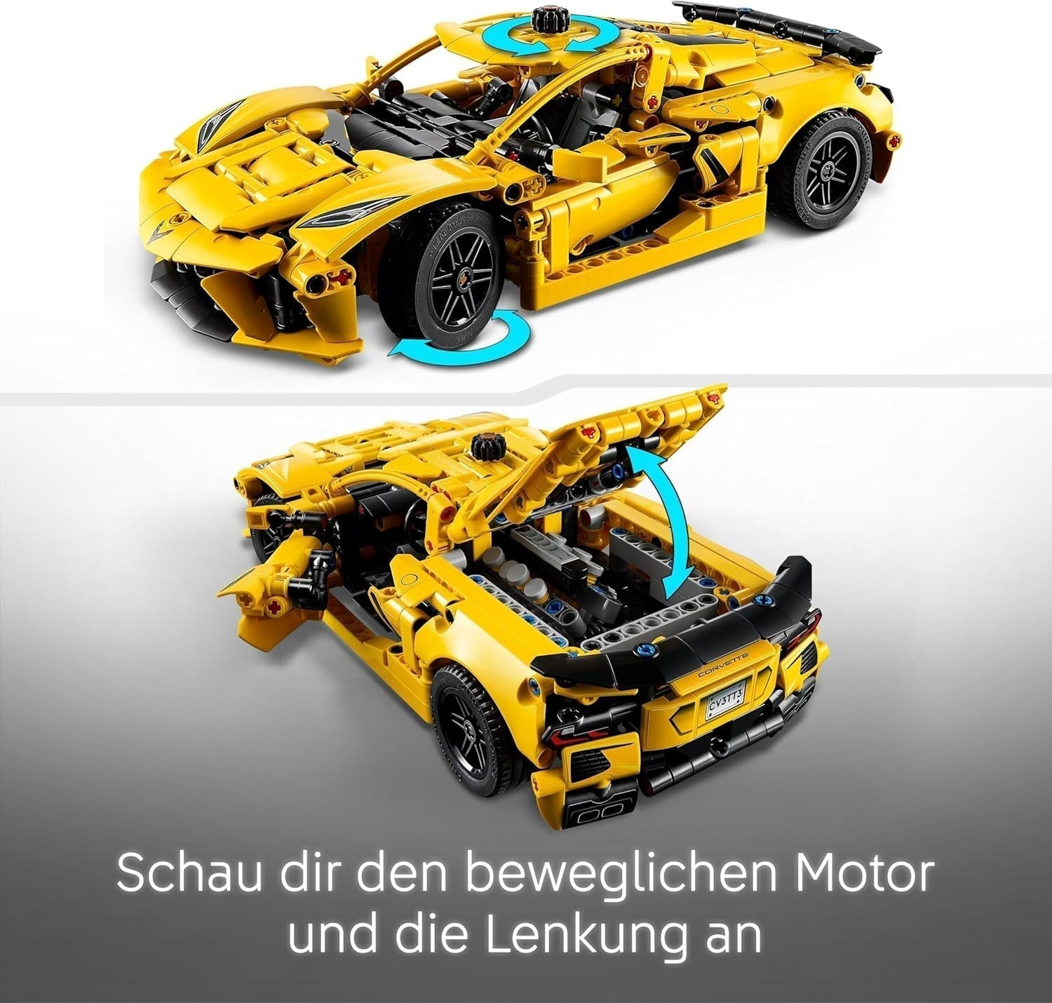 LEGO Technic Chevrolet Corvette Stingray - Kolekcjonerska zabawka do budowania - Zabawkowy samochód sportowy - Model samochodu - Prezent dla 9-letnich chłopców i dziewcząt, którzy kochają samochodziki 42205 Zestawy do budowania Besuche den LEGO-Store