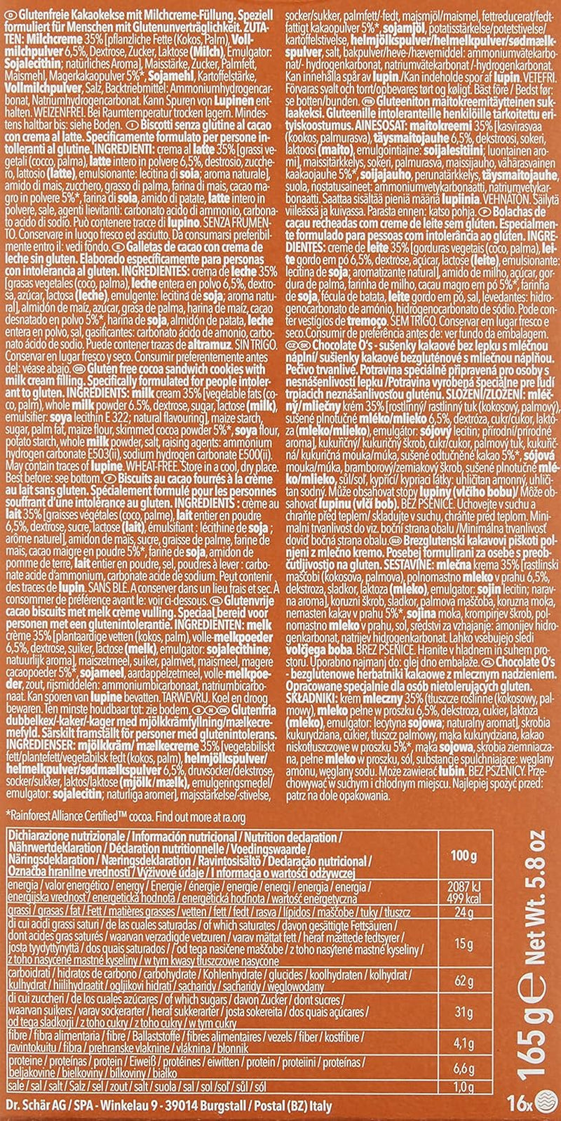 Ciasteczka kakaowe Chocolate O'S, 165 g