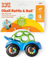 Bright Starts Oball Grzechotka Autko Aktywność ruchowa Zabawka dla niemowląt i małych dzieci od 3. miesiąca życia 1 sztuka Losowy kolor Niebieski lub czerwony Zabawki dla dzieci Naty Shop