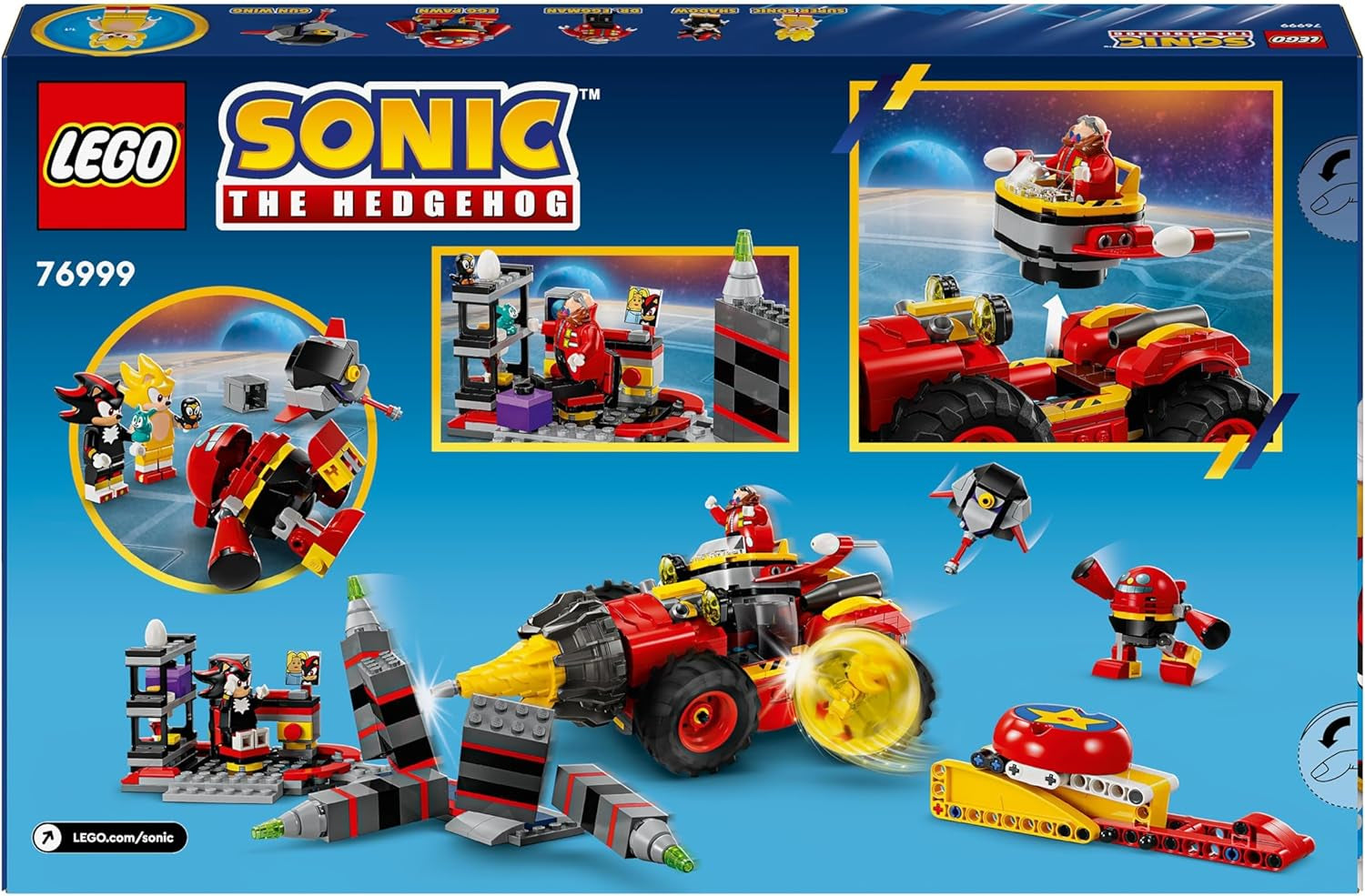 LEGO Sonic Jeż Super Sonic kontra. Zestaw gier wideo Egg Drillster Adventure dla dzieci Zestaw Shadow i Dr Eggman dla chłopców i dziewcząt w wieku 8 lat 76999 Zestawy do budowania Besuche den LEGO-Store