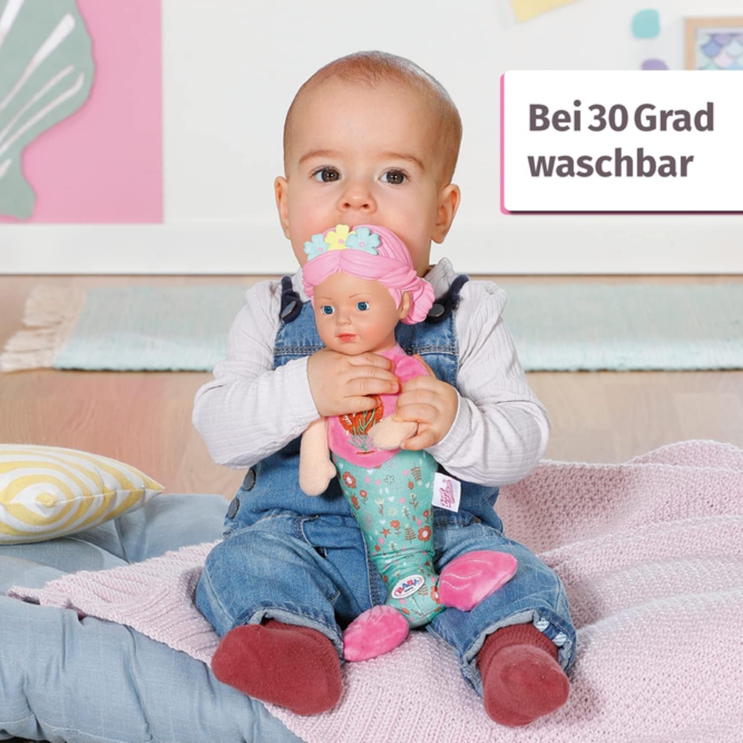 BABY Born Syrenka dla niemowląt, miękka lalka nadająca się do prania, lalka syrenka z miękką winylową głową, wysokość 33 cm, 832288 Zapf Creation
