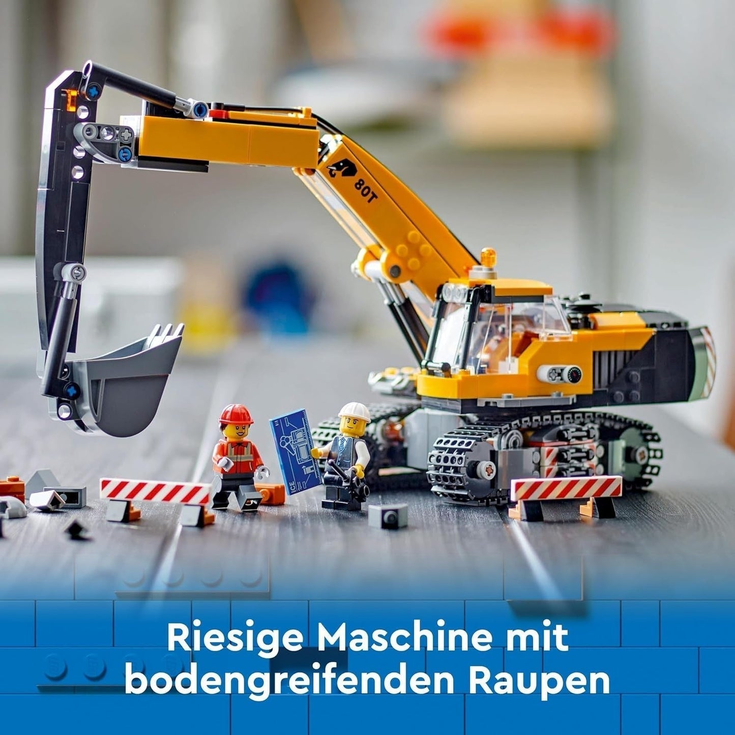 LEGO City Koparka gąsienicowa, zabawkowa koparka dla dzieci od 8 lat, zabawka konstrukcyjna z modelem koparki, ciężarówka do zbudowania z akcesoriami i 3 minifigurkami 60420 Zestawy konstrukcyjne Besuche den LEGO-Store