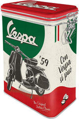 Nostalgic-Art Retro Pudełko na kawę, 1,3 l, Vespa - Italian Classic - Pomysł na prezent dla fanów skuterów, oryginalny licencjonowany produkt (OLP), Dekoracja warsztatu Vintage Design, Dekoracja warsztatu Vintage Design Pudełka do przechowywania żywności Sklep Naty Domyślny tytuł