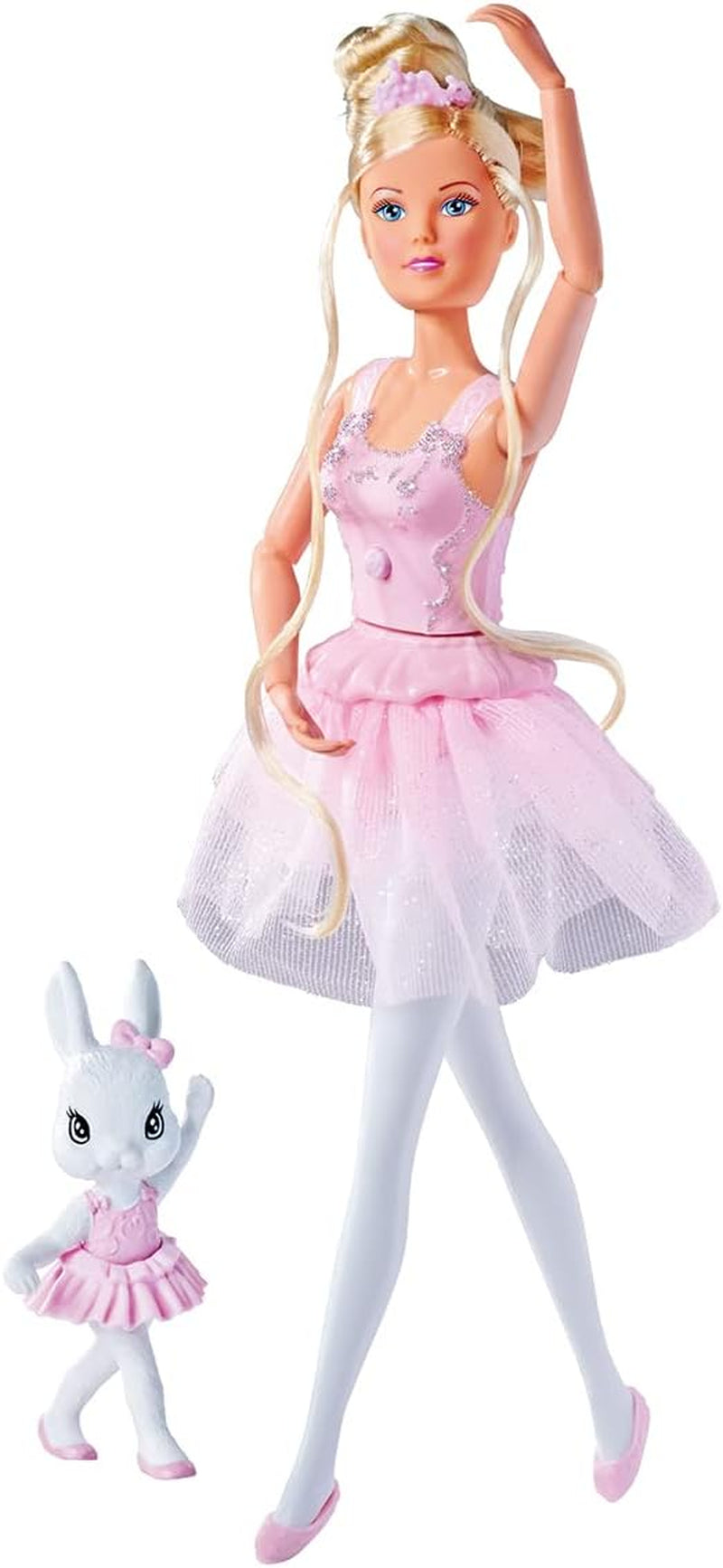 Simba 105733603 - Steffi Love Dancing Ballerina, Steffi jako lalka baletnicy z przyjacielem-zwierzęciem i obrotową spódniczką, lalka do zabawy 29 cm, od 3 lat