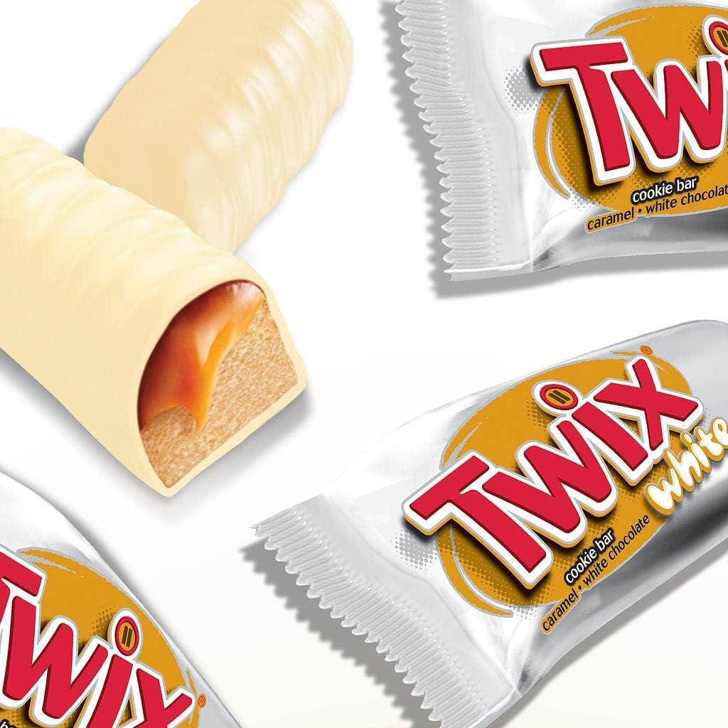 Batony białej czekolady Twix | Karmel, Ciastka, Biała Czekolada | Czekoladowe opakowanie zbiorcze | 5 batonów (5 x 46 g) (opakowanie 5 sztuk)