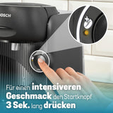 Ekspres na kapsułki Bosch Tassimo finesse TAS162E, 70 napojów, bardziej intensywna kawa za naciśnięciem przycisku, automatyczne wyłączanie, zrównoważone, idealne dozowanie, 1400 W, czarny/czarny
