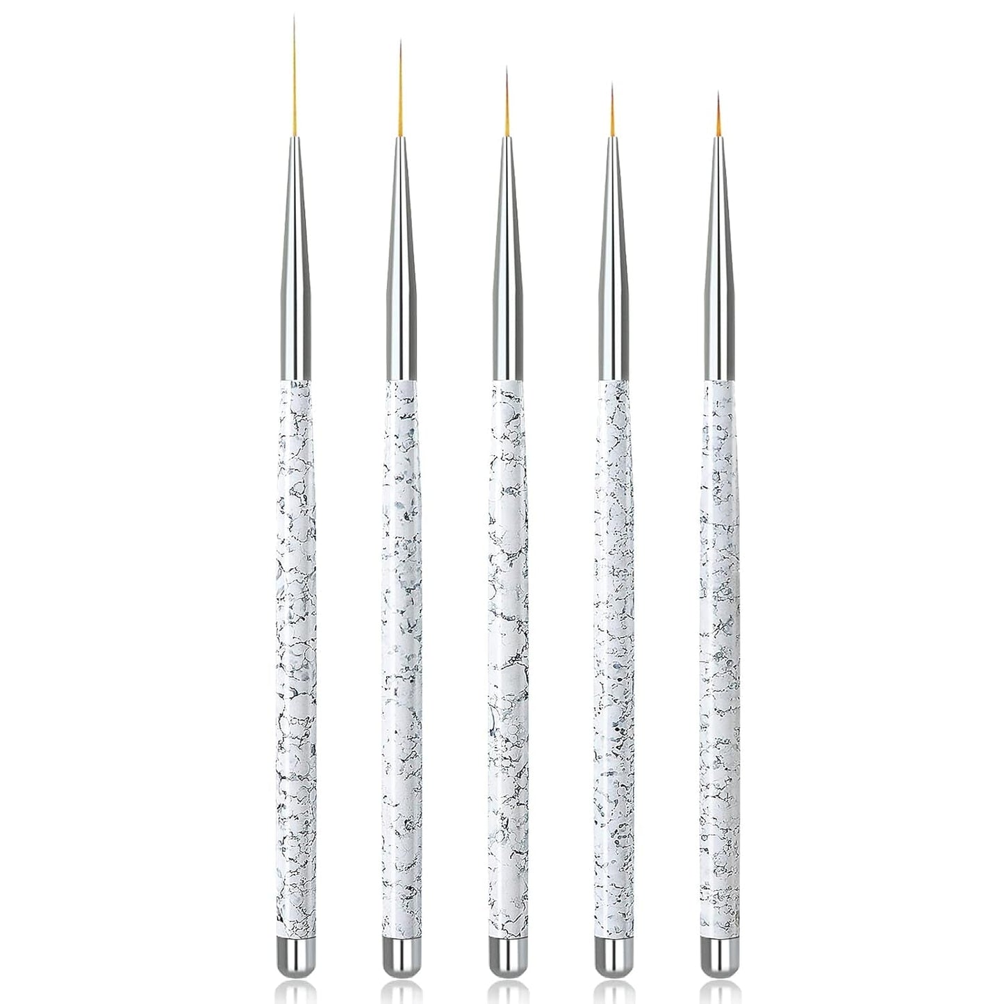 Sularpek Nail Art Liner Pinsel, 5 Stück Profi Detail Fine Nails Pędzel do paznokci żelowych, Nagel Pinsel Dünn Für Beauty Frauen Nagelstudio (5 Größen, Rosa)