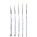 Sularpek Nail Art Liner Pinsel, 5 Stück Profi Detail Fine Nails Pędzel do paznokci żelowych, Nagel Pinsel Dünn Für Beauty Frauen Nagelstudio (5 Größen, Rosa)