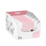 LILLYDOO Zielone chusteczki nawilżane, 600 szt. (10 x 60), odporne na rozdarcia chusteczki w 100% wolne od plastiku - bezzapachowe, delikatne i naturalne, delikatnie oczyszczają wrażliwą skórę, testowane dermatologicznie