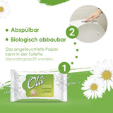 Papier toaletowy mokry OLA - (1X40 szt.) Chusteczki nawilżane - ekstrakt z rumianku i kwas mlekowy, zmywalne, skóra wrażliwa - 40 szt.