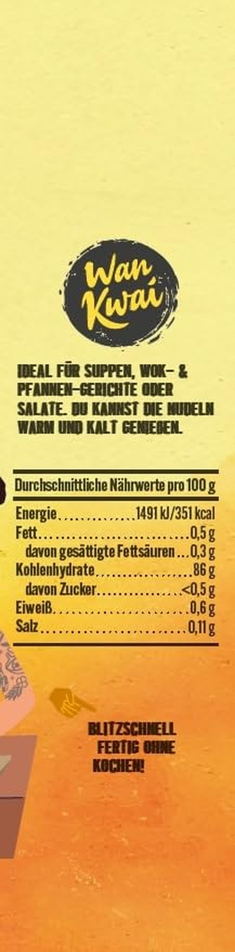 Makaron Szklany Wan Kwai 100g – Wyśmienita odmiana azjatycka! Bezglutenowy, wyprodukowany na bazie skrobi z fasoli mung i wody. Idealne do zup, dań z woka i sałatek. Delikatna konsystencja, gotowe w 5 minut.