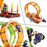 LEGO 60339 City Stuntz Zestaw kaskaderski z podwójną pętlą, zawiera. rampa, monster truck, 2 motocykle i 7 minifigurek, zabawka dla dzieci powyżej 7 lat Zestawy do budowania Besuche den LEGO-Store