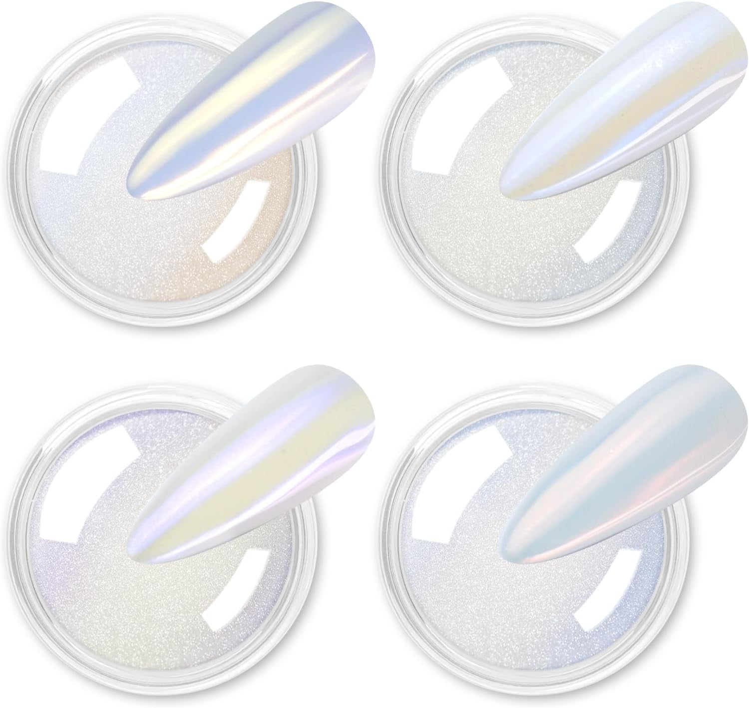 Chrom Nagel Pulver 4 Farben Irisierendes Aurora Pulver Metallic Spiegel Effekt Pigment Perłowy Meerjungfrau Glitter Einhorn Glitter Für Żel Polski Nail Art Dekoration-Purpurgrüner Jadeit