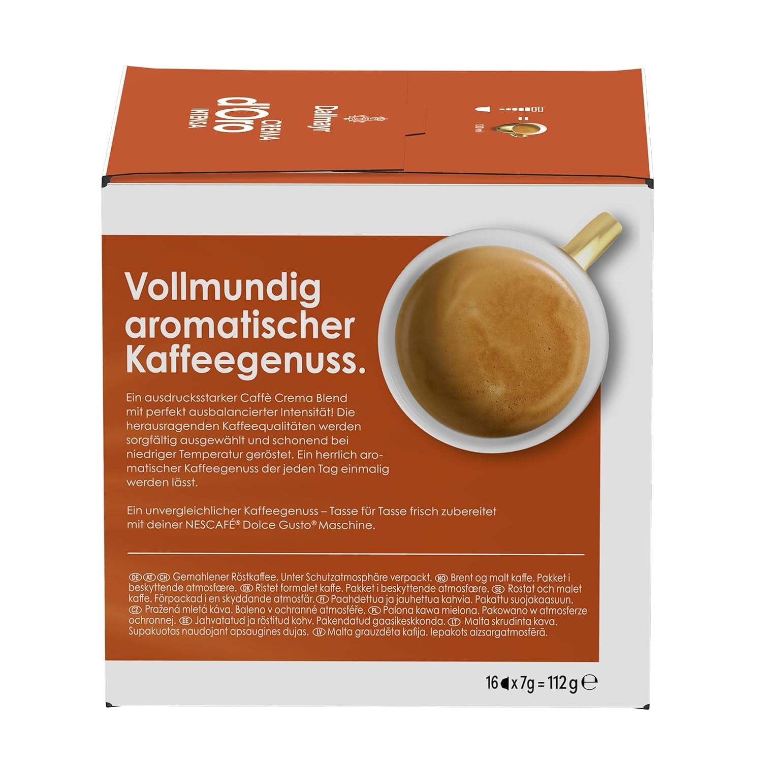 NESCAFÉ DOLCE GUSTO DALLMAYR Crema d'Oro Intensa Kaffeekapseln 3-pak (3 x 16 Kapseln)