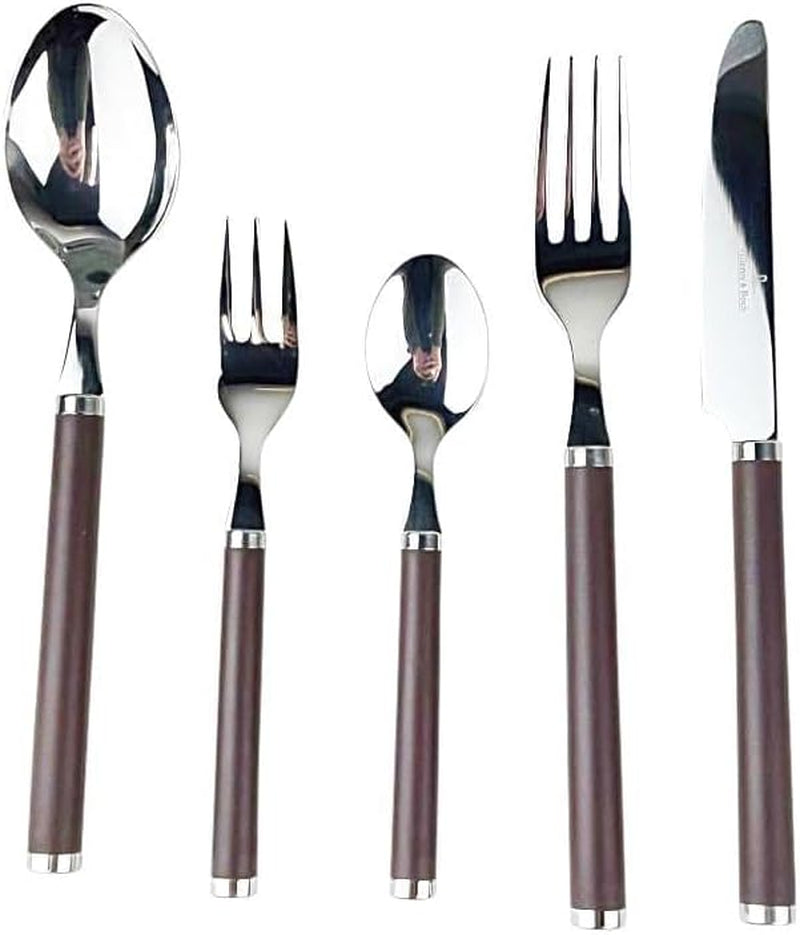 Sztućce Villeroy And Boch Play w kolorze czekoladowo-brązowym, dla maksymalnie 6 osób, 30 sztuk, stal nierdzewna, brązowy plastikowy uchwyt Kitchen Naty Shop
