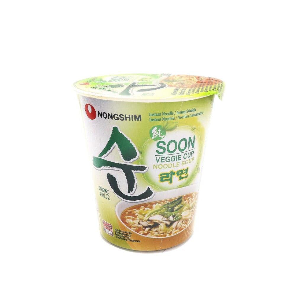 Nong Shim - Zupa Nudeln Instant Cup Soon Veggie - Opakowanie zbiorcze (12 X 67 GR)