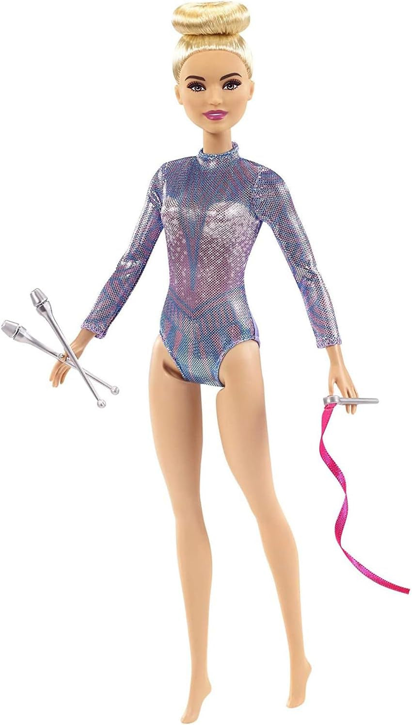 Barbie Możesz Być Kimkolwiek Seria Blond Włosy Akcesoria do Gimnastyki Rytmicznej W zestawie Lalka Prezent Dla Dzieci Wiek 3+ GTN65
