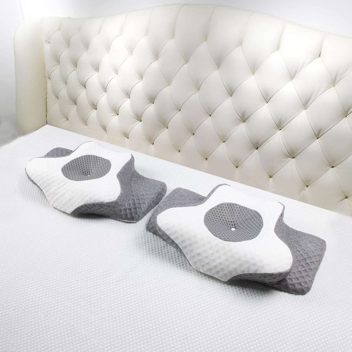 Poduszka ortopedyczna Topmener Memory Foam, regulowana poduszka pod szyję, ergonomiczna poduszka ortopedyczna w kształcie motyla do podparcia szyi podczas snu, poduszka do spania dla osób śpiących na plecach i brzuchu Poduszki ortopedyczne szyjki macicy Naty Shop