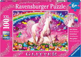Puzzle dla dzieci Ravensburger - 13927 Horse Dream - Puzzle z końmi dla dzieci od 6 lat i starszych, 100 elementów w formacie XXL, Z brokatem Puzzle Naty Shop Single
