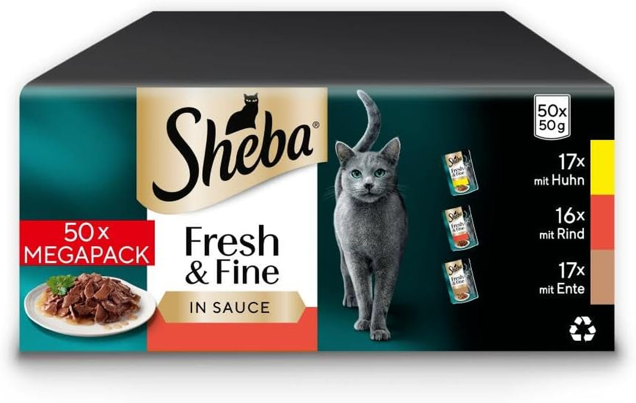 Sheba CATCARE Pouch Wet Fresh & Fine (Mięso) Kawałki w sosie dla dorosłych 50 g Opakowanie zbiorcze Standard