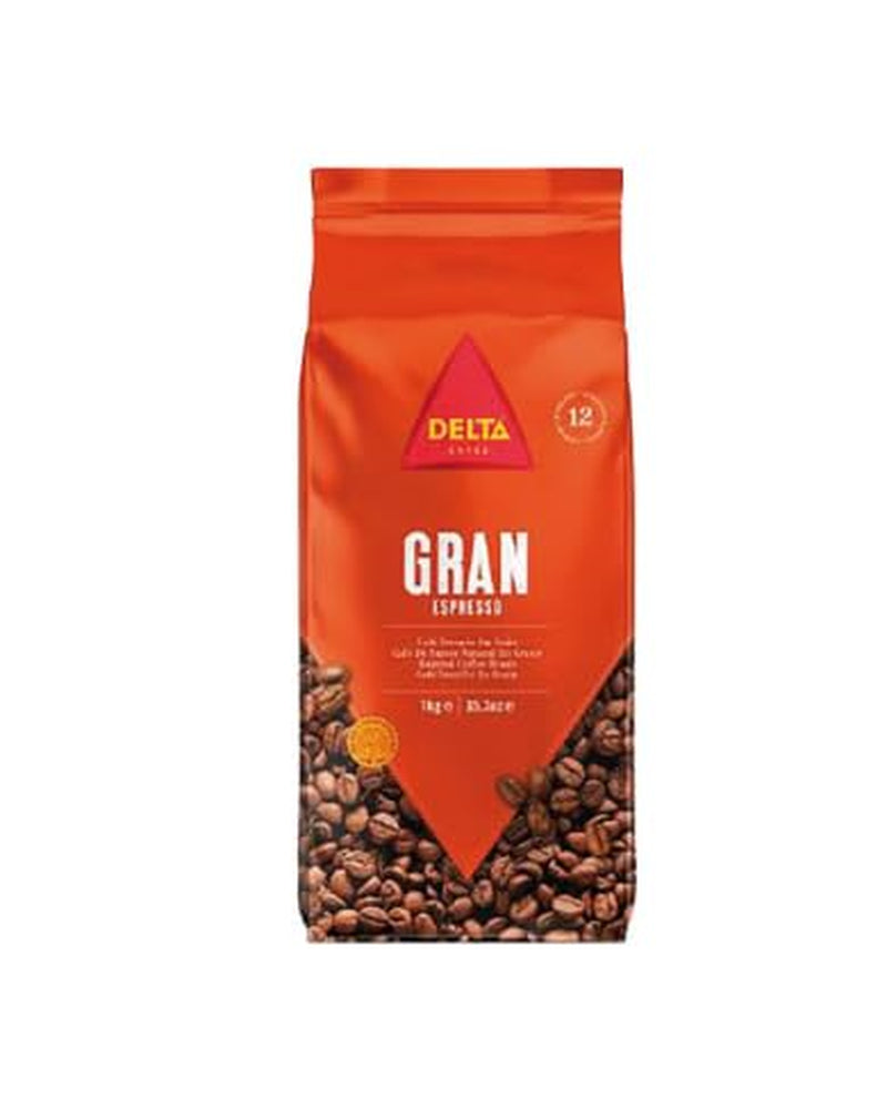Kawa Delta Gran Expresso 80/20 – Całe ziarna 1 kg – Intensywna mieszanka espresso 80% naturalnego i 20% Torrefacto