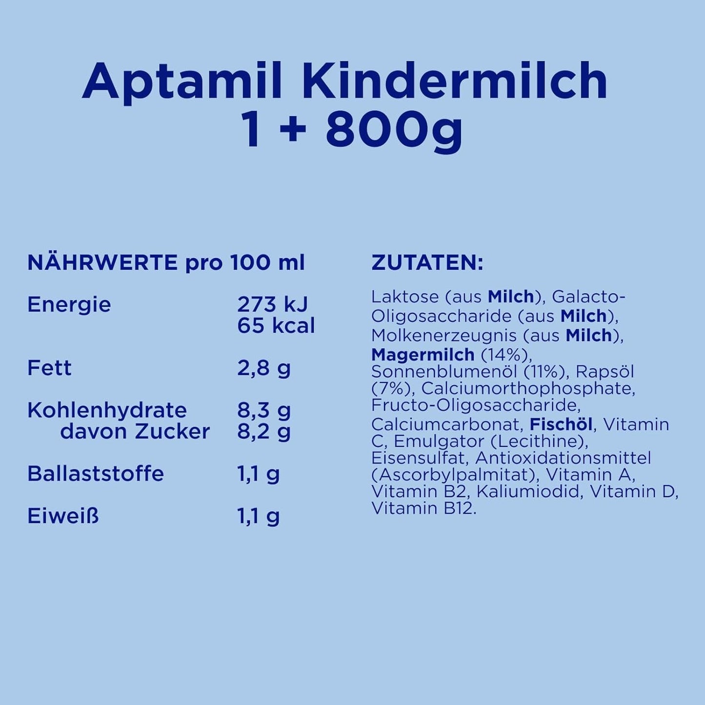 Aptamil Mleko wzrostowe 1 Plus - Mleko wzrostowe od 1 roku - 800g