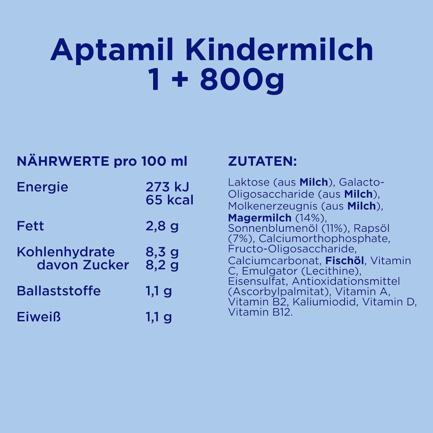 Aptamil Mleko wzrostowe 1 Plus - Mleko wzrostowe od 1 roku - 800g