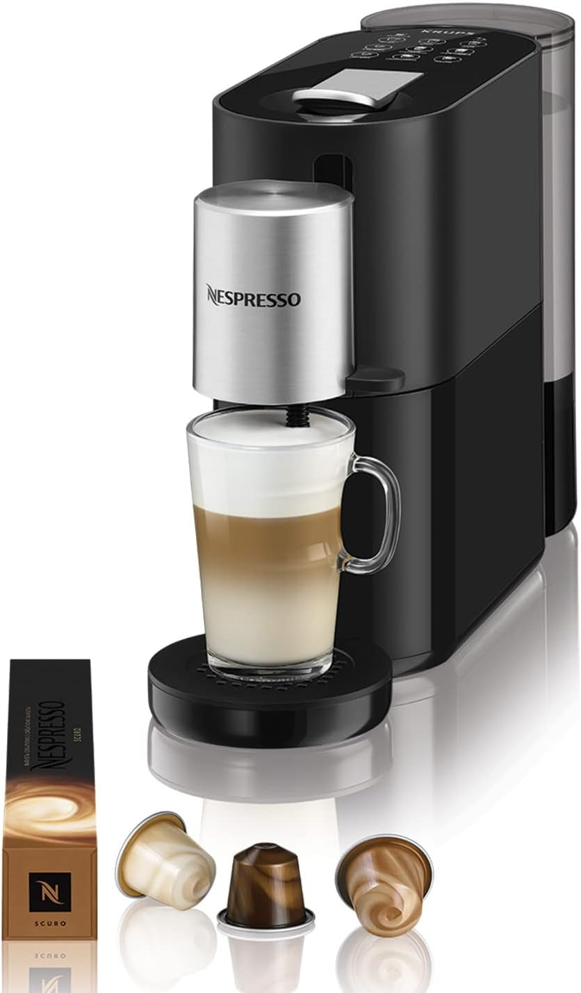 Ekspres do kawy Krups Nespresso, ekspres do kawy na kapsułki, styl Espresso Barista, spieniacz do mleka, wyprodukowany we Francji YY4355FD