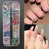 2000 sztuk Bunte Strasssteine ​​Nägel Glitzersteine ​​Nail Charms Nailart Edelsteine ​​Nagel Steine ​​Glitzer Steine ​​Nagel Charms Nägel Zubehör Kristalle Diamant Nageldesign Strass Nail Art Cyrkonie Klejnoty do paznokci