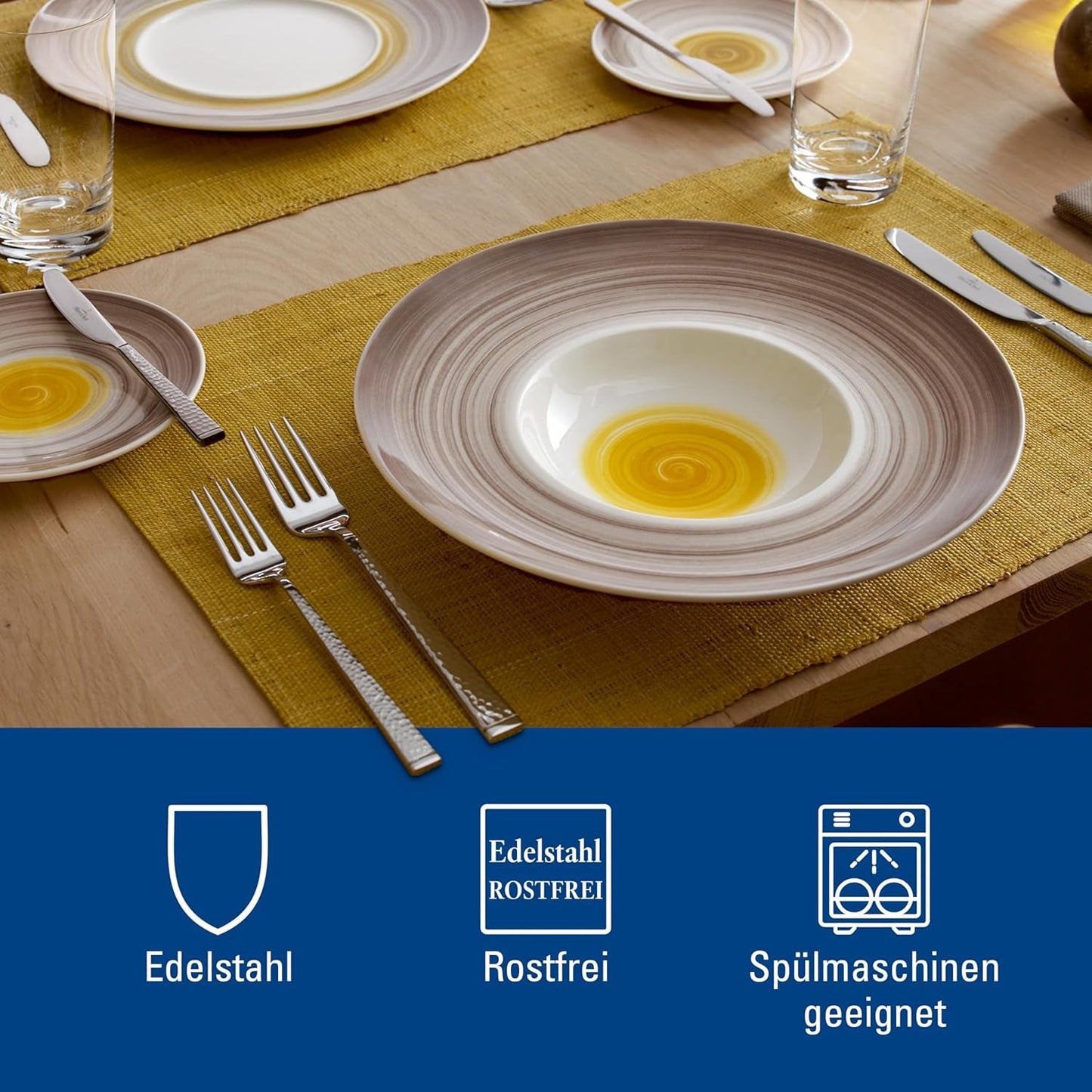 Zestaw sztućców Villeroy & Boch Blacksmith dla maksymalnie 6 osób, 24 sztuki, stal nierdzewna