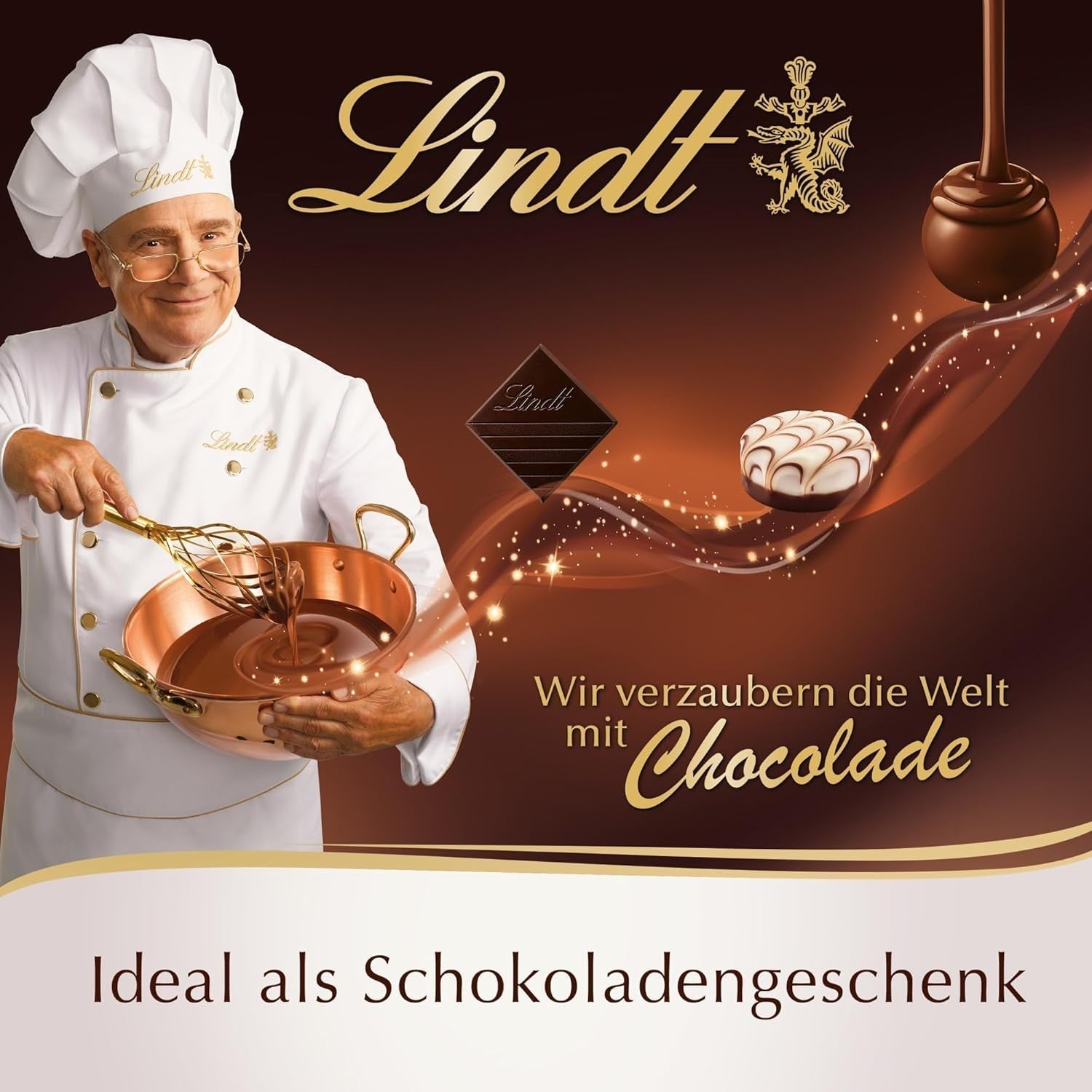 Lindt Schokolade - Piłki golfowe | 110 G| Drei Golfbälle Aus Lindt Vollmilch-Schokolade Mit Nougatcremefüllung Und Waffelstückchen | Pralinengeschenk | Prezent dla golfisty | Sklep Schokoladengeschenk Naty