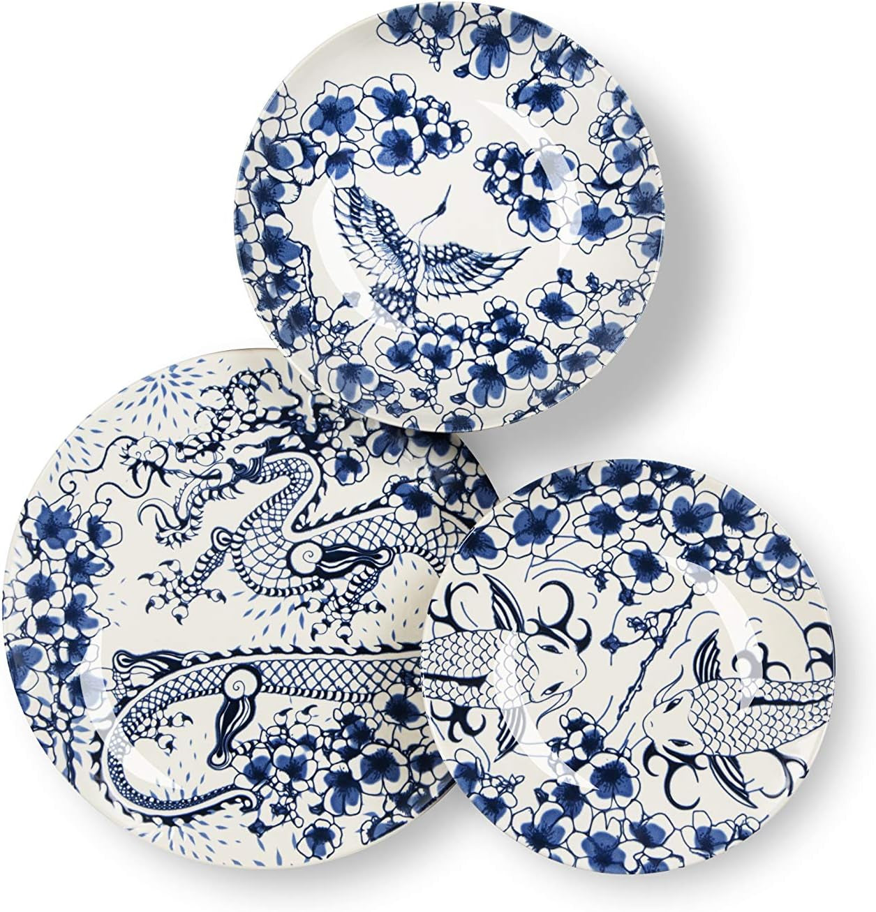 Zestaw zastawy stołowej Excelsa Zen, 18 elementów, ceramiczny, biały i niebieski
