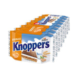 Knoppers Biało-Czarny – 8 x 25g – Plastry wafla nadziewane waflami ciemnego kakao, kawałkami czarnych herbatników, mlekiem i kremem nugatowym