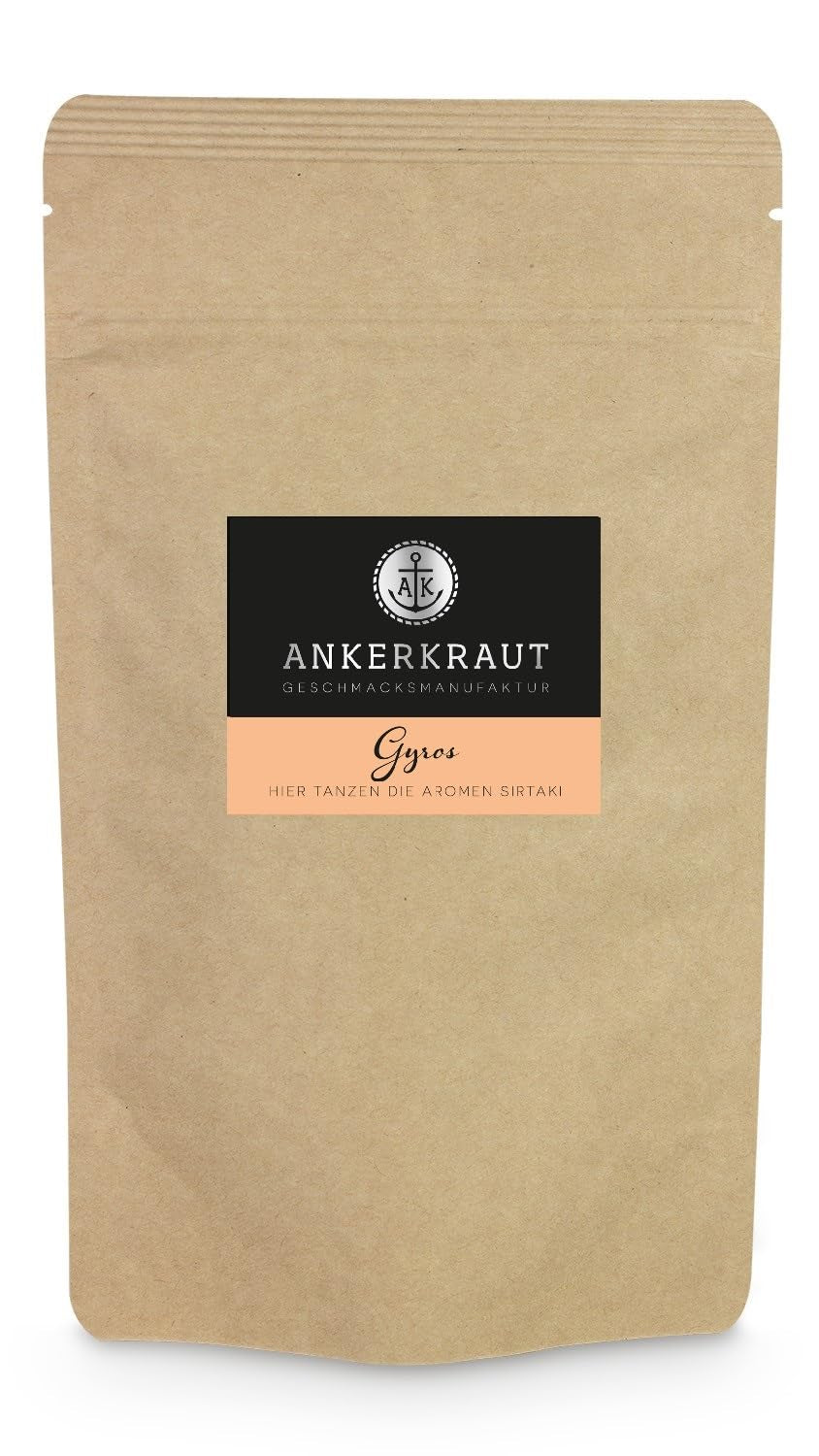 Ankerkraut Gyros, Gewürzmischung für Gyros, egal ob aus der Pfanne oder vom Grill, mit Zwiebel, Knoblauch, Majeranek, Kminek, Piment und Mehr, 80 g im Korkenglas
