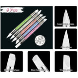Qufiiry 5 sztuk Silikon Nagel Pinsel, Gel Schnitzen Pinsel, Silikon-Modellierpinsel Set, Doppel Köpfe DIY Maniküre Werkzeug