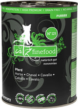 Mokra karma dla kotów Catz Finefood Purrrr Horse Monoprotein no. 123, dla kotów z wrażliwym układem trawiennym, zawartość mięsa 70%, 6 pudełek x 400 g