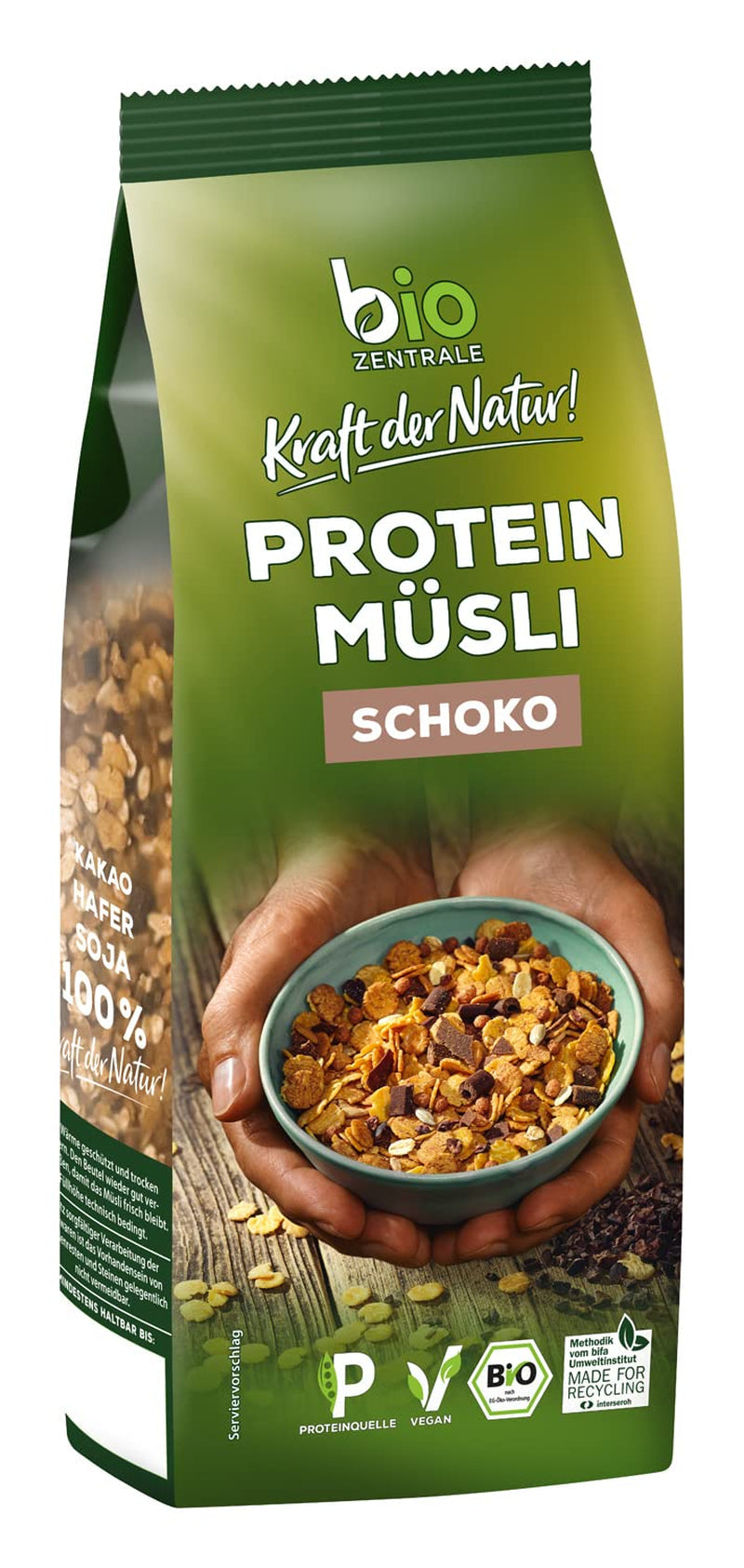 Biozentrale musli białkowe - 375g - Organiczne z miodem - Jako płatki śniadaniowe lub jako przekąska