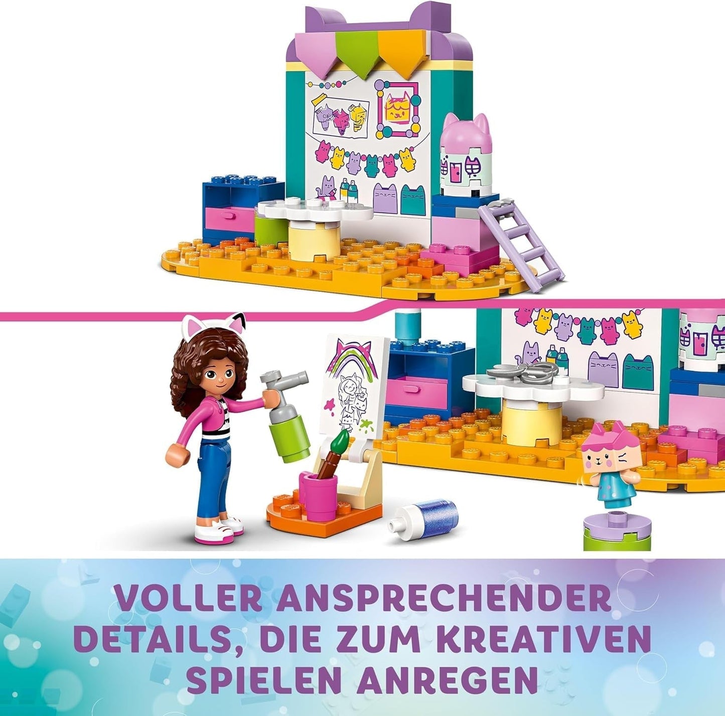 LEGO 4+ Domek dla lalek Gabby – zabawny domek dla lalek z pudełkiem dla dzieci, zestaw do odgrywania ról, zestaw do kreatywnego rękodzieła dla dziewcząt i chłopców w wieku od 4 lat, model domku dla lalek 10795 Zestawy do budowania Szukaj sklepu LEGO