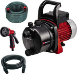 Zestaw pompy ogrodowej Einhell GC-GP 6538 Set/I (650 W, maks. 3,6 bar, przepływ 3800 L/h, śruba do napełniania/spuszczania wody, w zestawie wąż ssący 4 m + wąż ogrodowy 20 m + pistolet natryskowy)