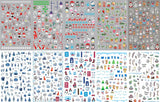 10 Blatt Nagelsticker Weihnachten Nagelaufkleber Selbstklebend Bule White Pine Tree Rentier Nail Art Naklejka Dekoration Nageldesign Zubehör