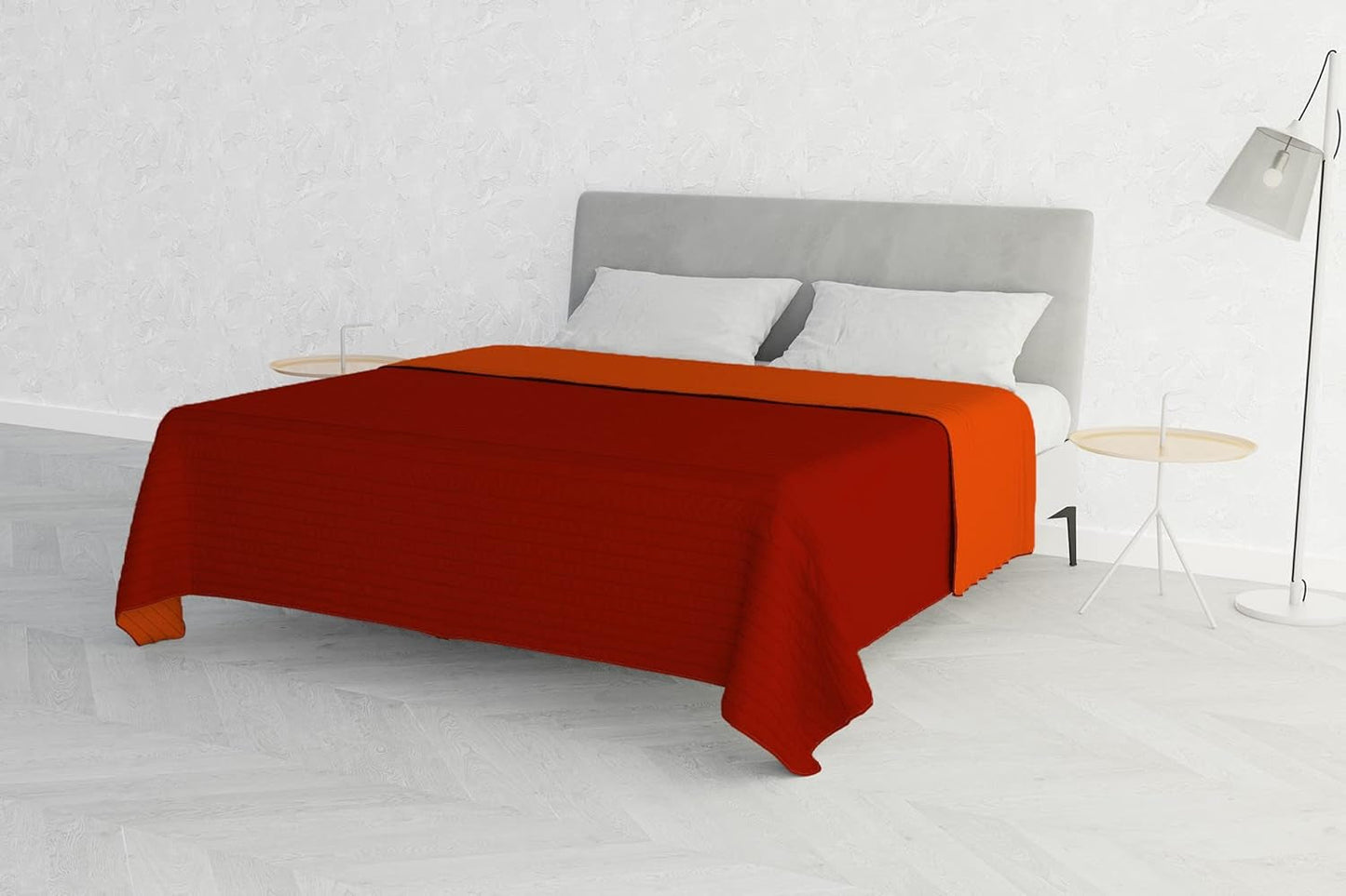 Letnia kołdra z mikrofibry pomarańczowo-rdzawa na podwójne łóżko 250 x 250 cm Kołdry i kołdry Naty Shop