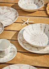 Mallorca, komplet zastawy dla 6 osób, 18 sztuk, porcelana, beż