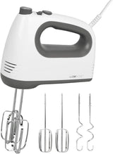 Mikser Clatronic | Silnik Kraftvoller 400 W | Mikser ręczny | Turbostufe i 5 Geschwindigkeitsstufen | Mikser ręczny | Spülmaschinengeeignete Edelstahlquirle Und -Knethaken | HM 3775 Kuchnia Naty Shop Weiß-Grau 400 Watt