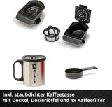 Bezprzewodowy ekspres do kawy Einhell TE-CF 18 Li-Solo Power X-Change (18 V, zbiornik na wodę 240 ml, na kawę filtrowaną i kapsułki z kawą, uchwyt do przenoszenia, w komplecie filiżanka z pokrywką, bez akumulatora)