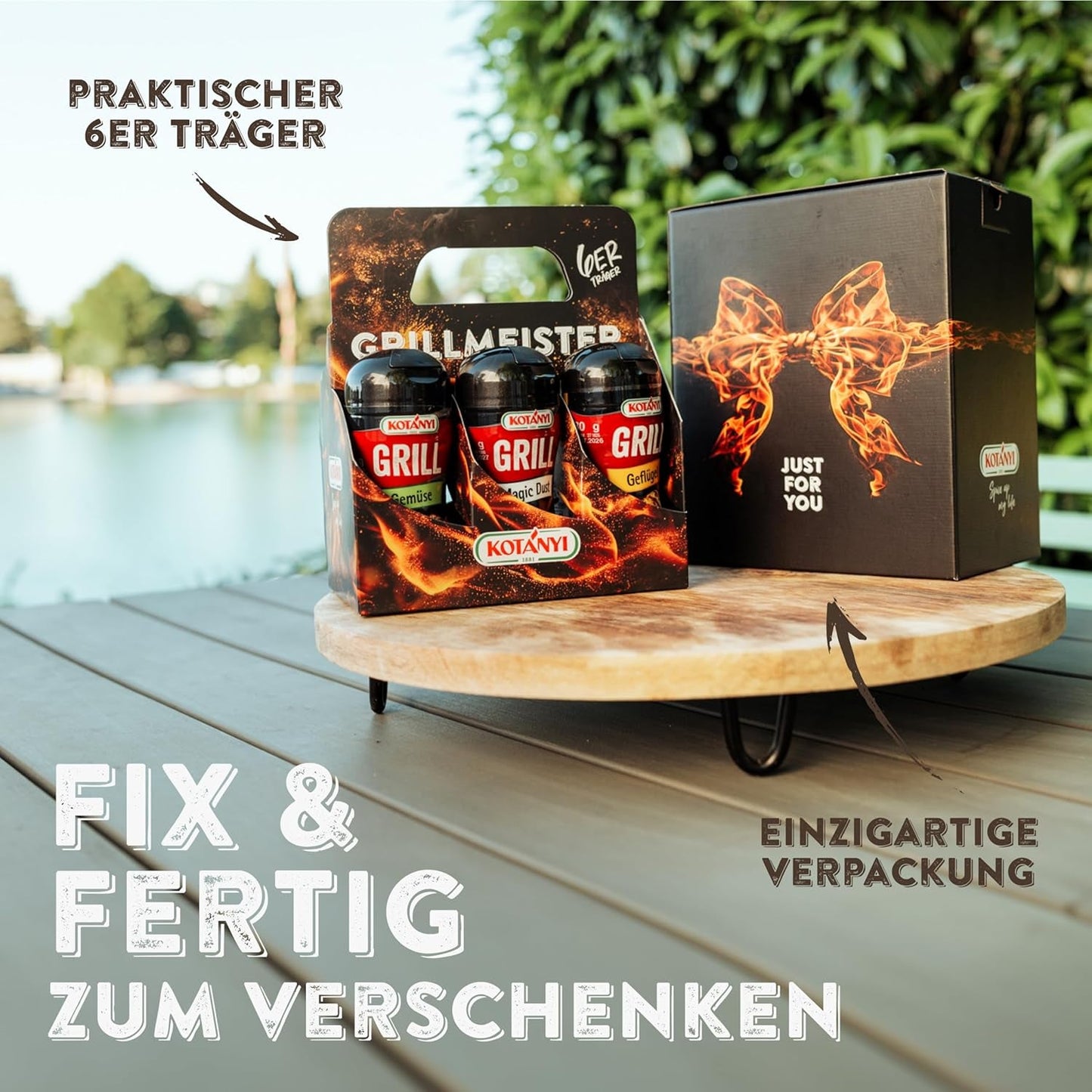 KOTÁNYI Zestaw upominkowy przypraw do grilla - 6er przewoźnik - Prezenty dla mężczyzn - Grill Zubehör i zestaw przypraw do grillowania dla jedes BBQ - Grill Zubehör inkl. Magiczny pył - [Jetzt Geburtstagschenken für Männer bestellen!]