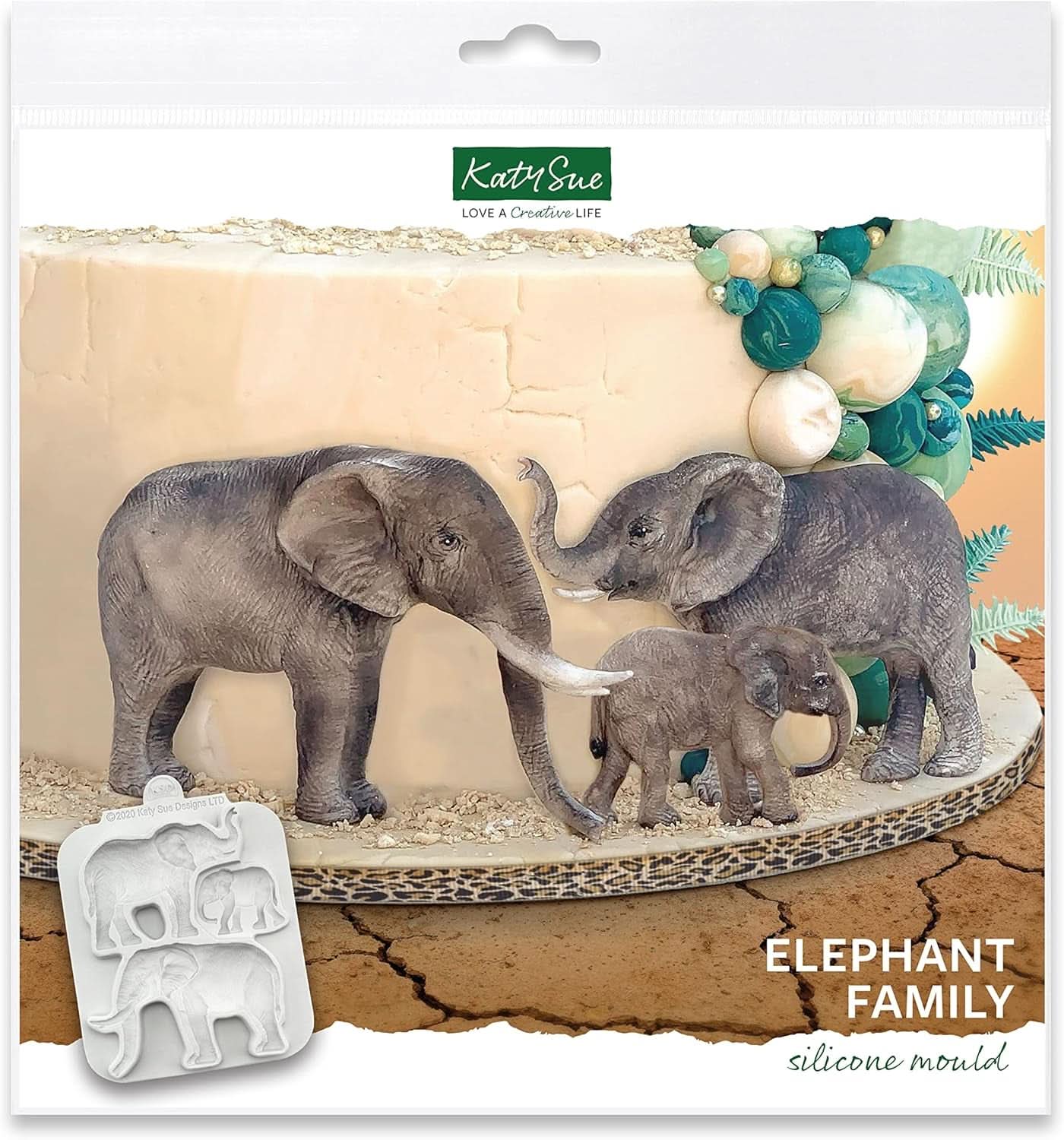 Katy Sue, Silikonowe Formy Rodzina Słoni Kuchnia Naty Shop