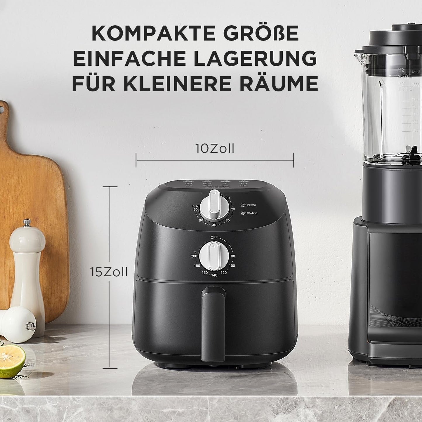 Midea Frytkownica na gorące powietrze 2L, 1150W Frytownica bezolejowa, Frytkownica na gorące powietrze, Funkcja automatycznego wyłączania Sprzęt AGD Naty Shop
