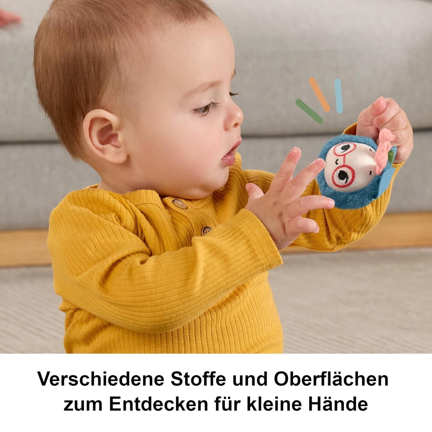 Zabawka dla dziecka Fisher-Price Planet Friends Pluszowa zabawka sensoryczna 2 w 1 z dzwonkiem i pszczółką jako dwuczęściowy zestaw dla noworodków do 3 miesiąca życia, HYR56 Baby Toys Naty Shop