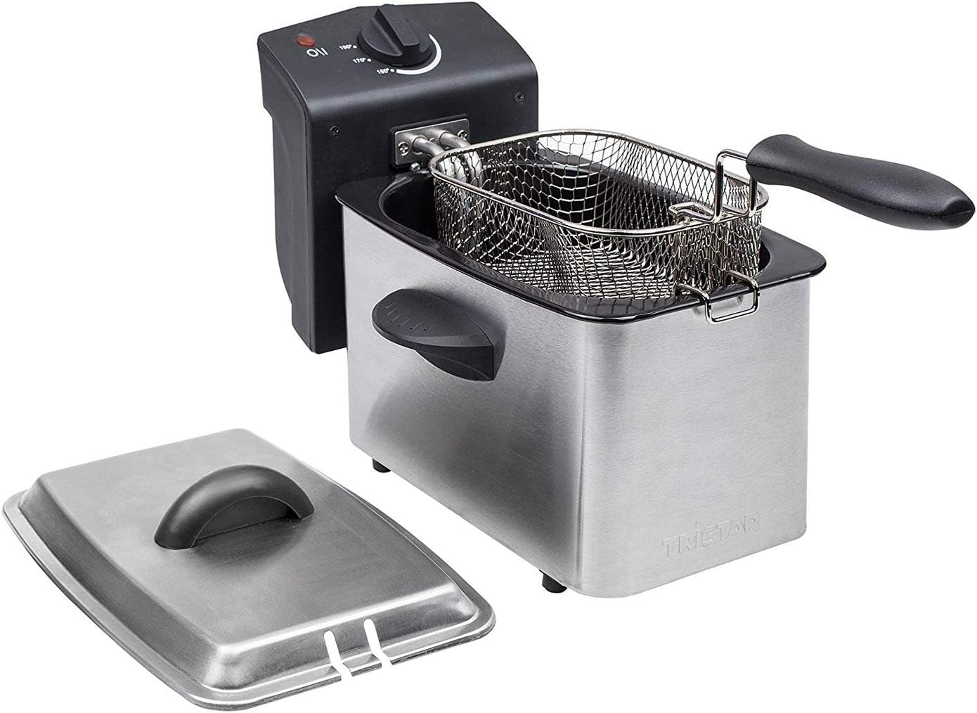 Frytkownica Tristar ze stali nierdzewnej - pojemność 2 litry, funkcja zimnej strefy i regulowany termostat do 190°C, FR-6919, srebrny AGD Naty Shop